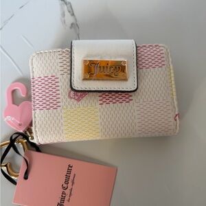 Juicy Couture Checkered Wallet - Pink, Yellow, White